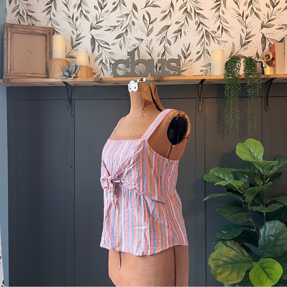 Madewell stripe tank top with bow detail style #L3050 size 4